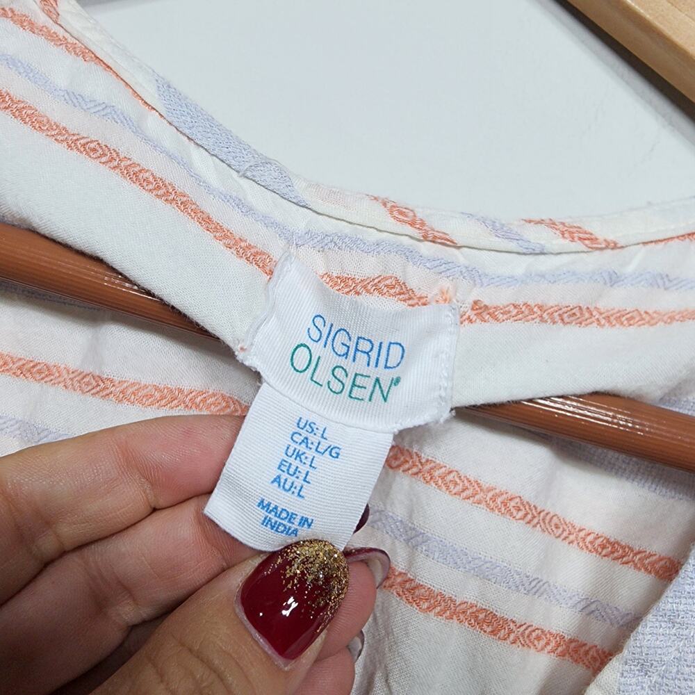 Sigrid Olsen Vneck Crossover Tank Top Size Large - image 3